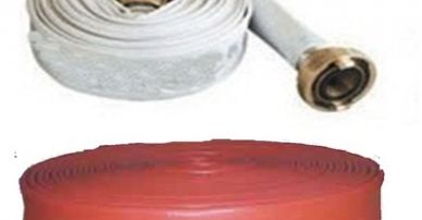 Rubber lined synthetic fire hose